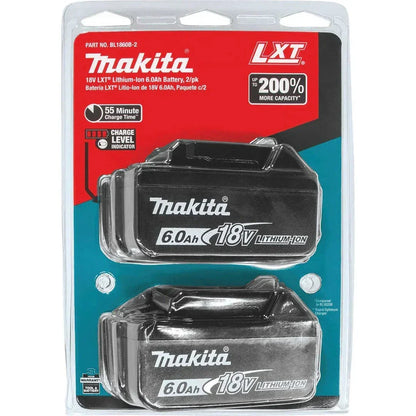 Makita 18V 6.0Ah Li-Ion Battery Pack (2-Pack)