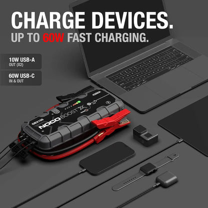 NOCO Boost X GB155: UltraSafe 12V Jump Starter & Portable Power Bank for 10.0L Petrol and 8.0L Diesel Engines